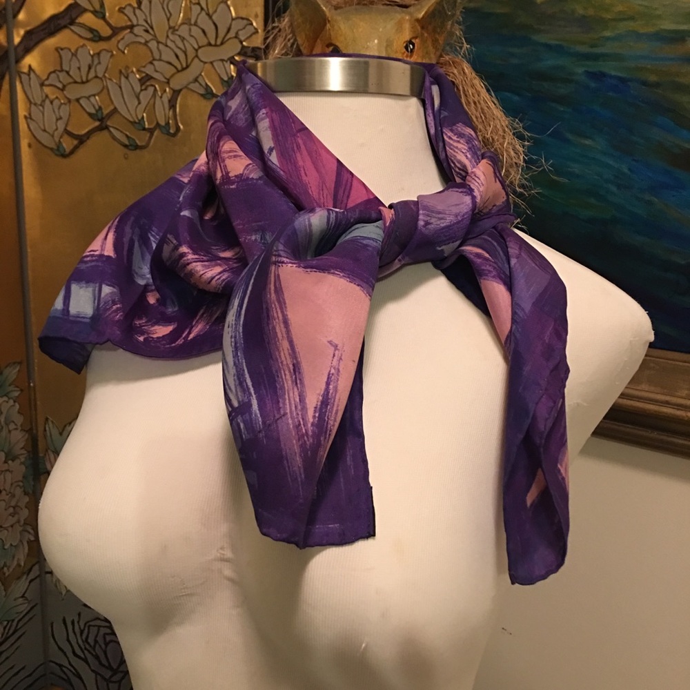 🔴SCARF SQUARE 31” Contemporary Design in Purple
